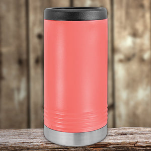 A Custom Slim Seltzer Can Holder with your Logo or Design Engraved - Special Black Friday Sale Volume Pricing - LIMITED TIME, by Kodiak Coolers, is a stainless steel tumbler with the words laser engraved your custom logo here.