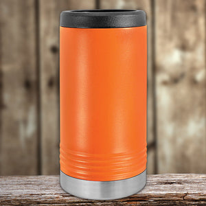 A Custom Slim Seltzer Can Holder with your Logo or Design Engraved by Kodiak Coolers, that features stainless steel material, is available on the Special Black Friday Sale Volume Pricing for a LIMITED TIME.