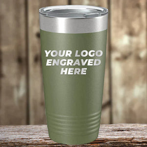 Promote your brand with this set of 6 Kodiak Coolers 20 oz green stainless steel tumblers, custom laser engraved with your logo. No setup fees, free shipping, and low volume order—ideal for promotional drinkware!.