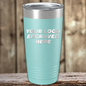 A Kodiak Coolers custom turquoise tumbler featuring your engraved logo, perfect for promotional materials.