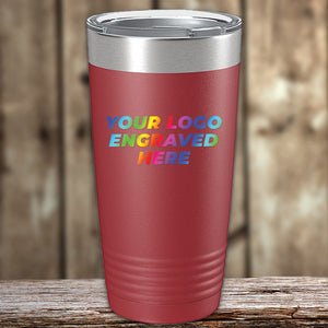 A red Kodiak Coolers tumbler customized with your printed business logo.
