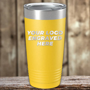 A Kodiak Coolers custom yellow tumbler with your engraved logo, perfect for promotional materials.