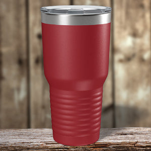 A blue Custom Tumblers 30 oz with your logo engraved here from Kodiak Coolers.