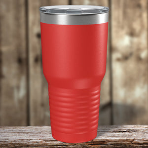 A pink Custom Tumblers 30 oz with the words "your logo" engraved here from Kodiak Coolers.