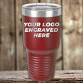 Custom Laser Engraved Logo Drinkware - SPECIAL 72 HOUR SALE PRICING - Single Side Engraving Included in Price